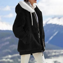 Load image into Gallery viewer, Autumn Winter Fashion Women's Coat New Casual Hooded Zipper Lady Clothes Cashmere Female Fleece Jacket Solid Color Ladies Coats
