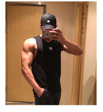Load image into Gallery viewer, Mens Workout Tank Tops Mash Fabric Quick Dry Muscle Sleeveless Shirts Cut Off Slim Fit  Bodybuilding Gym Tees Singlet
