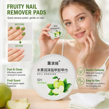 Load image into Gallery viewer, Nail Polish Remover Wipes Fruity Scented Pre-Moistened Cotton Pads Portable Screw-Top Tub Travel Size Polish Remover Rounds
