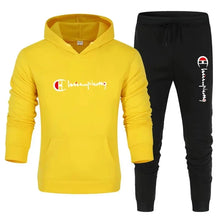 Load image into Gallery viewer, Men's 2 Piece Tracksuit Hooded Sweatshirt Sweatpants Casual Jogger Sportswear Streetwear Sets Male Sports Suits Outfit Clothing
