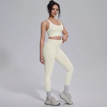 Load image into Gallery viewer, New Yoga Set for Woman Summer Gym Sports Running Bra Top Breathable Peach Buttocks Women Leggings Solid Color Yoga Set
