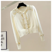 Load image into Gallery viewer, Slim O-Neck Knit Cardigan Sweater

