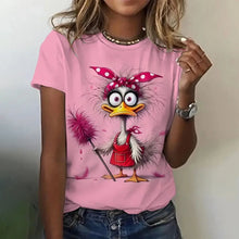 Load image into Gallery viewer, Playful Oversized Cartoon Casual Tee
