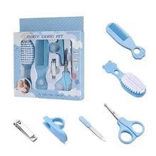 Load image into Gallery viewer, Baby Grooming Kit Baby Care Set BPA Free Cute Design Comb Brush Nail Clippers Scissors Safe Newborn Infant Grooming Tools
