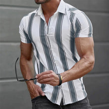 Load image into Gallery viewer, Striped Hawaiian Casual Shirt Men
