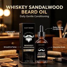 Load image into Gallery viewer, Men Biotin Beard Oil Soften Rough Beard Whiskey Sandalwood Beard Care Oil Hydrate Soothe Under-Beard Skin Men Facial Hair Serum
