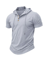 Load image into Gallery viewer, Men T Shirts  Summer Slim Fitness Hooded Short-Sleeved Bodybuilding Quick Dry Tshirt Male Gym Clothes Breathable Sports Tops
