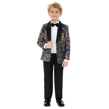 Load image into Gallery viewer, Navy Floral Boys Formal Suit
