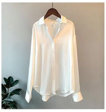 Load image into Gallery viewer, Elegant Satin Polo Office Blouse
