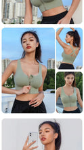 Load image into Gallery viewer, High-strength Shockproof Front-zip High Elasticity Anti-sagging Plus-size 100% Nylon High Support Seamless Sports Bra Beautiful
