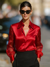 Load image into Gallery viewer, Women Shirt Blouse 2026 Fashion Long Sleeve Turn Down Collar White Black Shirt Blouse Women Tops Blouses Blusas Para Mujer Q6246
