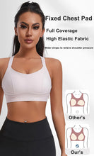 Load image into Gallery viewer, Women High Impact Sports Bra Criss Cross Back Padded Bra Workout Fitness Sports Yoga Bras Shockproof Sport Crop Top Vest
