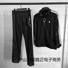 Load image into Gallery viewer, Unisex Embroidery Track Suit Striped Tape Zip‑Up Jacket Pants Set Casual Sportswear Outfit Long Sleeve Athletic Tracksuit Set
