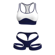 Load image into Gallery viewer, Sexy Sports Bra And High-Waist Bikini Set for Women in Various Seasons Nylon Material Hollow out Design for Hot Spring Soaking
