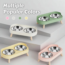 Load image into Gallery viewer, HOMEFISH Dopamine Multicoloured Tall Pet Feeder with Two Stainless Steel Bowls and Neck Support
