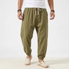 Load image into Gallery viewer, Men's Joggers Streetwear Casual Harem Pants Sport Large Sweatpants Korean Breathable Cotton Trousers Elastic Waist Long Pants
