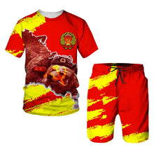 Load image into Gallery viewer, Men Tracksuit CCCP Russian 3D Print T-shirt Shorts Sets 2 Pieces USSR Soviet Union Style Streetwear Oversized Sportswear Suits
