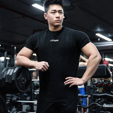 Load image into Gallery viewer, Men's Gym T Shirts Quick Dry Short Sleeve Summer Sports T-shirt Elastic Fitness Workout Tops Casual Bodybuilding Athletic Tee
