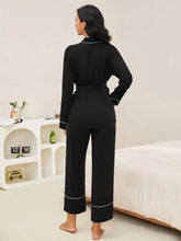 Load image into Gallery viewer, Wrap Belt V Neck Pajama Set
