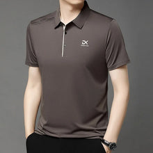 Load image into Gallery viewer, Men's Business Casual Short Sleeve Polo Shirt Solid Color with Badge Fashionable Breathable Comfortable Versatile Business Top
