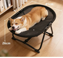 Load image into Gallery viewer, Foldable Elevated Pet Bed Breathable Linen Mesh Raised Cat Dog Sleeping Indoor Small Puppy Kitten Rest Sofa with Storage Bag
