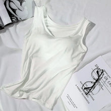 Load image into Gallery viewer, Women's Vest Tops With Built In Padded Bra Vest Slim Fit Tank Tops Sexy Shirts Feminino Casual Underlay Slimming Lingerie Top
