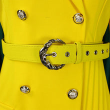 Load image into Gallery viewer, Pleated Notched Collar Midi Dress
