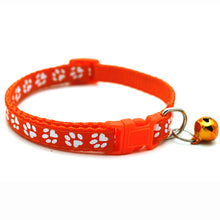 Load image into Gallery viewer, Pet Collar With Bell Cartoon Footprint Colorful Dog Puppy Cat Accessories Kitten Collar Adjustable Safety Bell Ring Necklace Pet
