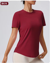 Load image into Gallery viewer, Yoga Classic T-shirt Women's Fitness Yoga Clothing Short Sleeve Round Neck Sports T-shirt
