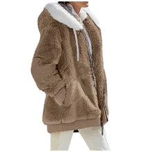 Load image into Gallery viewer, Autumn Winter Fashion Women's Coat New Casual Hooded Zipper Lady Clothes Cashmere Female Fleece Jacket Solid Color Ladies Coats
