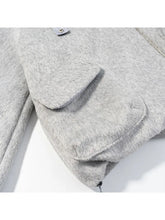 Load image into Gallery viewer, HH Women Fashion Coats Gray Turn-Down Collar Long Sleeves Pockets Decoration Zipper Winter Short Coat Woman Casual Loose Jackets
