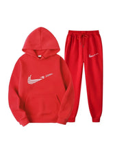 Load image into Gallery viewer, Men Tracksuit 2 Pieces Sets Hooded Sweatshirt +Drawstring Pants Male Hoodies Running Sportswear Men Women Autumn Sportwear
