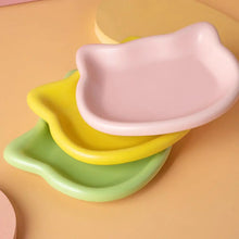 Load image into Gallery viewer, 1PC Cat-Shaped Pet Bowls, Pastel Color Cute Animal Design, Non-Slip Pet Food Dish, Ideal for Cats, Trendy Pet Accessory for Home
