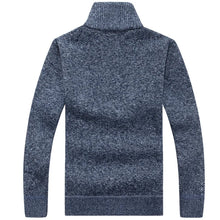 Load image into Gallery viewer, Men's Fleece Thicker Sweater Half Zipper Turtleneck Warm Pullover High Quality Male Slim Knitted Wool Sweaters For Spring
