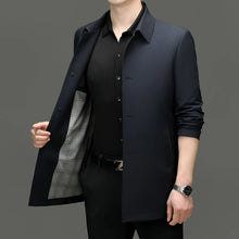 Load image into Gallery viewer, Solid Lapel Business Trench Coat

