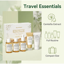 Load image into Gallery viewer, Centella Asiatica Travel Face Skin Care Kit: Serum,Cleansing Oil,Moisturizing Toner,Cleaner Foam,Soothing Cream,Skincare Set
