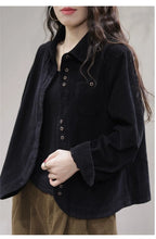 Load image into Gallery viewer, Casual White Corduroy Button Jacket
