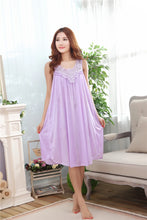 Load image into Gallery viewer, Embroidery Transparent Slip Sleepwear for Sleeping Big Size Night Dress Sexy Lingerie Nightgown Women Home Clothing
