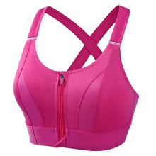 Load image into Gallery viewer, Sports Bras For Women Front Zipper Adjustable Strap Shockproof Elastic Fitness Athletic Brassiere Slim Yoga Crop Top
