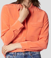 Load image into Gallery viewer, Women Real Silk Shirts Classic Double Pockets Solid Color Casual Fashion Long Sleeve Thin Shirt Blouses Tees
