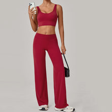Load image into Gallery viewer, 2PCS Yoga Set Women Yoga Pant Workout Tracksuit Sportswear Gym High Waist Straight Leg Bottoms Fitness Bta Sports Suit XP01
