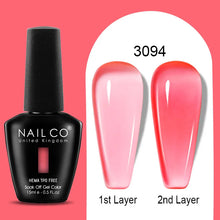 Load image into Gallery viewer, NAILCO 15ml Colorful Jelly Gel Nail Polish Gorgeous Color HEMA TPO FREE Soak Off UV LED Semi Permanent Long Wear Gel Varnish
