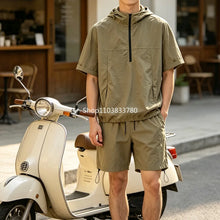 Load image into Gallery viewer, Men's Two-piece Sportswear Short Sleeved T-shirt and Pants Set Running and Fitness Sportswear Male Summer Men Tracksuit Oversize
