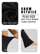 Load image into Gallery viewer, Plus Size Ladies High-Rise Flared Leggings for Yoga and Workout Features Tummy Control and a Stylish Bell-Bottom Design in Sizes
