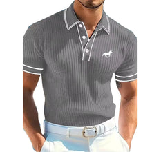Load image into Gallery viewer, Men's Short Sleeve Polo Shirt with Buttons Casual Entertainment Decorative Whit Logo Clothing Leisure Fashion Polo
