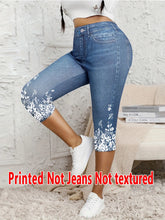 Load image into Gallery viewer, 5898 [Printed Leggings - Not Denim Fabric]Ladies' Seven-Point Leggings with a Faux Denim Print, Form-Fitting Pants
