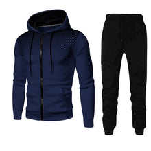 Load image into Gallery viewer, Men tracksuit zipper hood multi-pocket and protective pants casual jogging tracksuit fall/winter 2-piece setLarge size S-3XL
