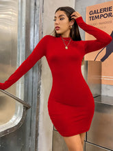 Load image into Gallery viewer, Slim Turtleneck Bodycon Mini Dress

