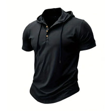 Load image into Gallery viewer, Men T Shirts  Summer Slim Fitness Hooded Short-Sleeved Bodybuilding Quick Dry Tshirt Male Gym Clothes Breathable Sports Tops
