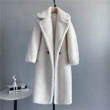 Load image into Gallery viewer, Winter Jacket Women Long Coat  Wool Woven Fabric Thick Warm Outerwear Oversize Fashion Streetwear Teddy Bear Coats
